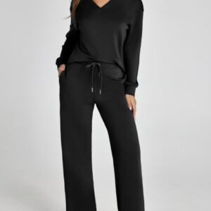 Ensemble deux pièces pantalon en corne brodé